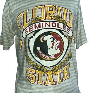 Florida State Seminoles 90s Single Stitch Stripe FSU VintageT Shirt Large “LOOK”